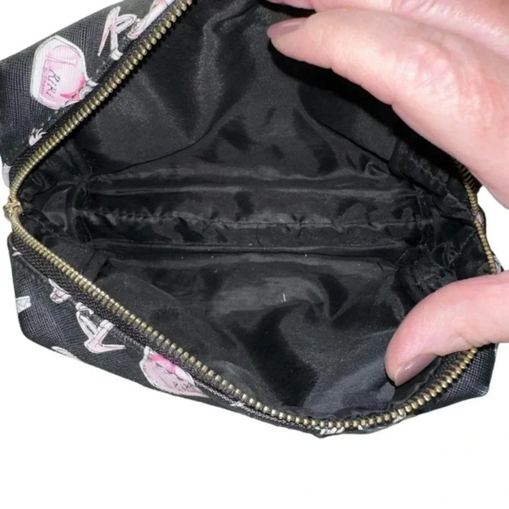 RIRI by Rhiannon‎ black pink gold graphic makeup bag